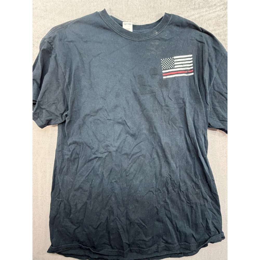 Gildan Men's United States Flag Shirt Black Size XL - Picture 5 of 9